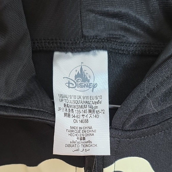 Disney Onsie Mickey Mouse Skeleton Hoodie Costume Glow In The Dark Size 9/10 NWT - Picture 3 of 8
